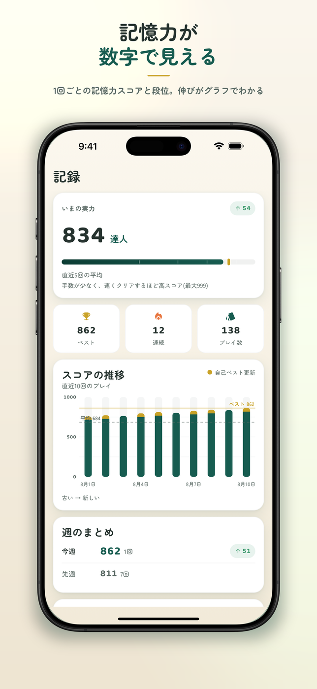 神経衰弱 - 記憶力の脳トレ|記憶術レッスン スクリーンショット 6
